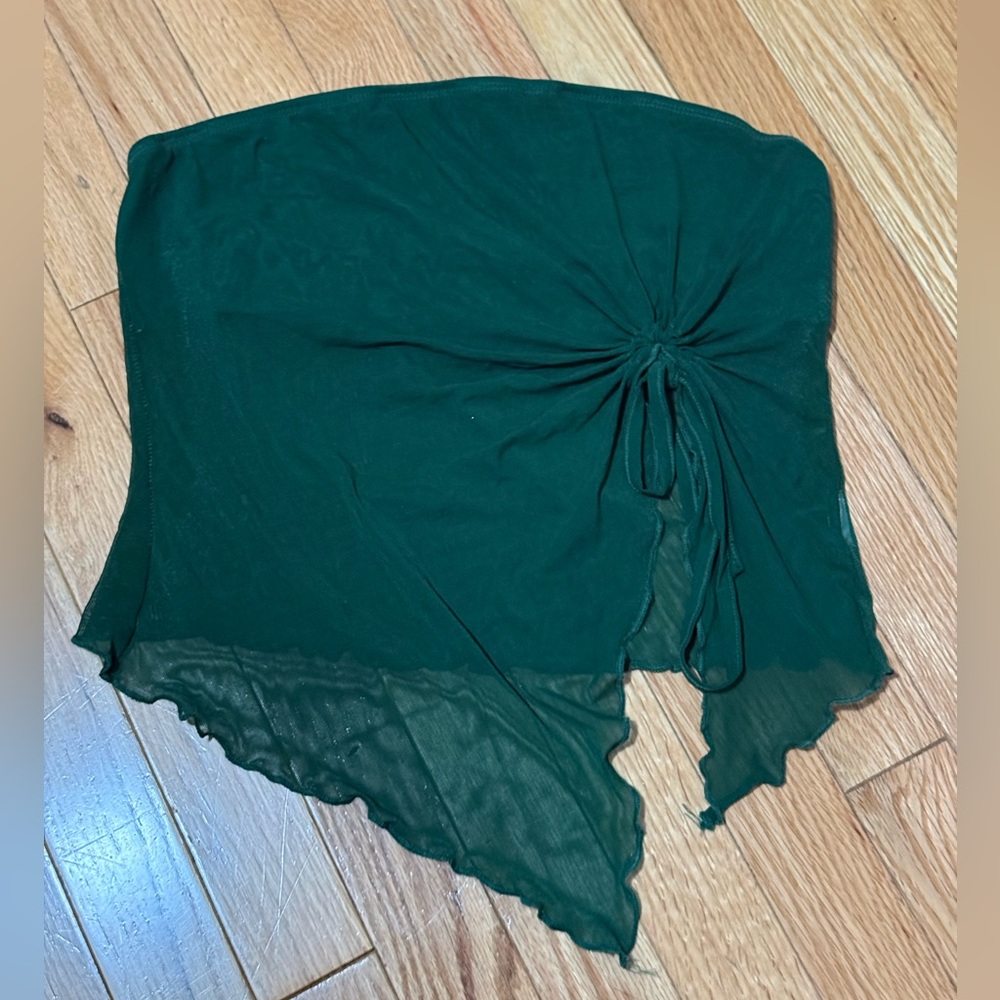 SHEIN Dark Green Strapless Crop Top